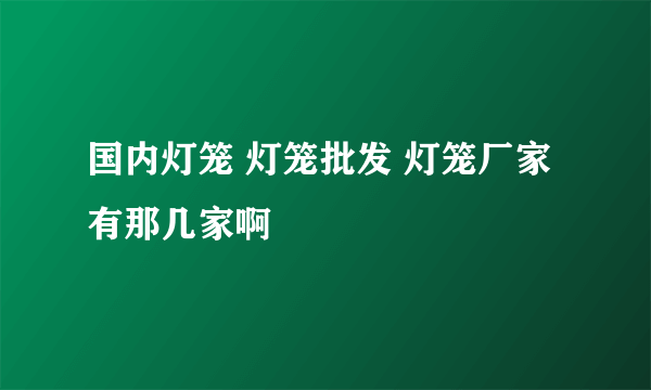 国内灯笼 灯笼批发 灯笼厂家有那几家啊