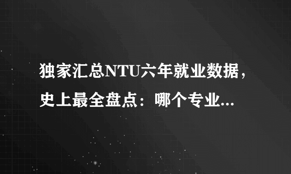 独家汇总NTU六年就业数据，史上最全盘点：哪个专业薪资最高？