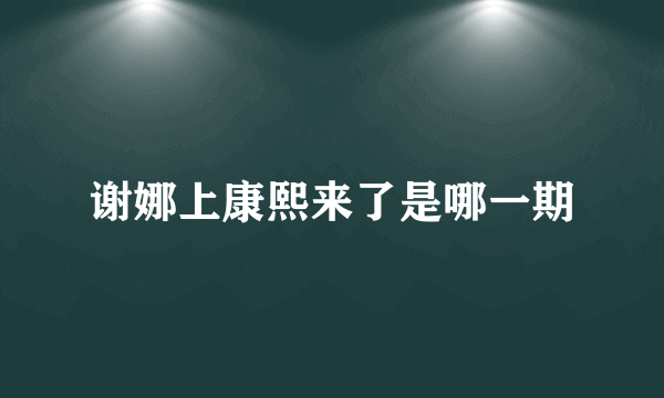 谢娜上康熙来了是哪一期