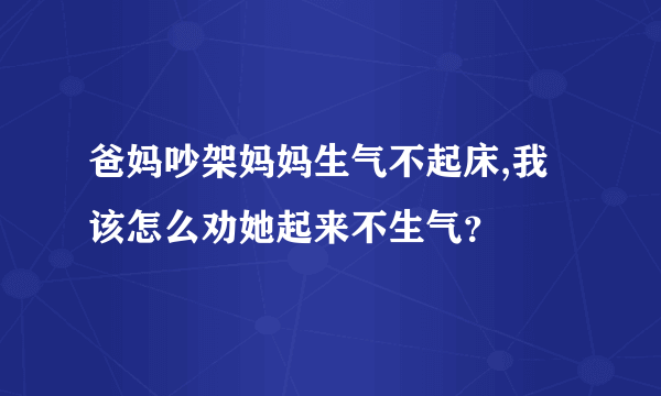 爸妈吵架妈妈生气不起床,我该怎么劝她起来不生气？