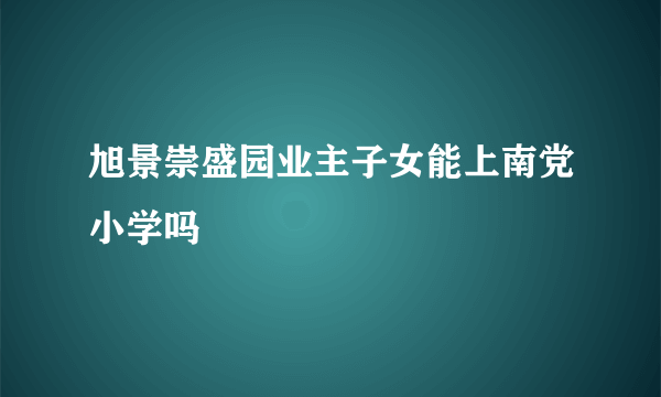 旭景崇盛园业主子女能上南党小学吗