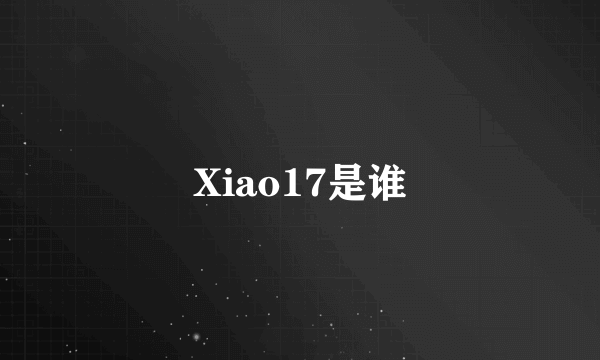 Xiao17是谁