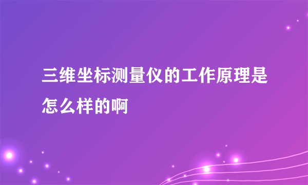 三维坐标测量仪的工作原理是怎么样的啊