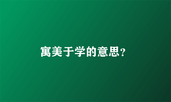 寓美于学的意思？