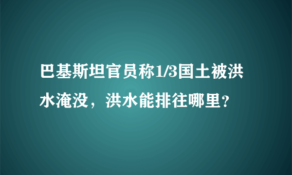 巴基斯坦官员称1/3国土被洪水淹没，洪水能排往哪里？