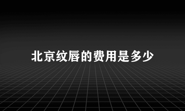 北京纹唇的费用是多少