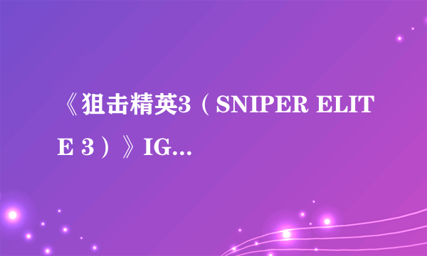 《狙击精英3（SNIPER ELITE 3）》IGN 8.2分 每种击杀方式都很爽