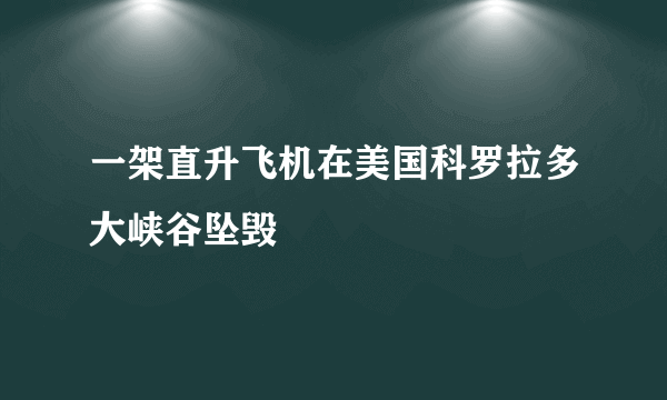 一架直升飞机在美国科罗拉多大峡谷坠毁