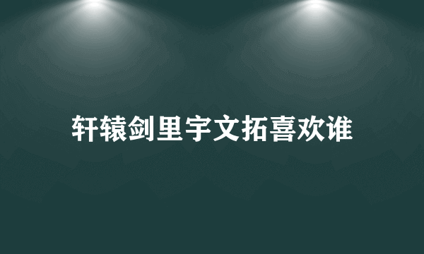 轩辕剑里宇文拓喜欢谁