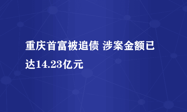 重庆首富被追债 涉案金额已达14.23亿元