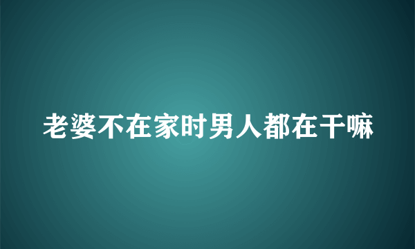 老婆不在家时男人都在干嘛