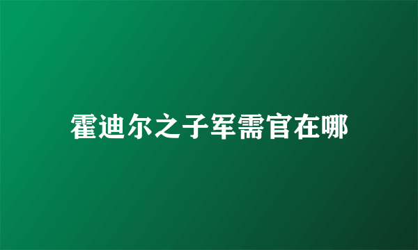 霍迪尔之子军需官在哪