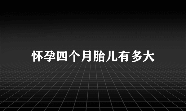 怀孕四个月胎儿有多大