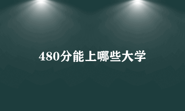 480分能上哪些大学