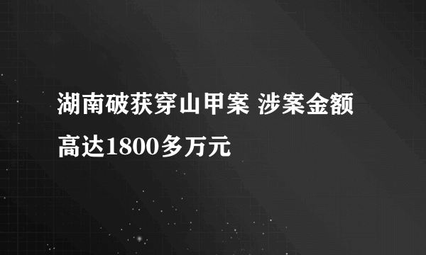 湖南破获穿山甲案 涉案金额高达1800多万元