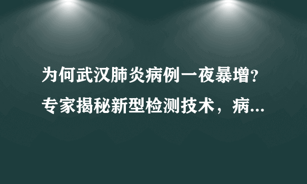 为何武汉肺炎病例一夜暴增？专家揭秘新型检测技术，病毒无处遁形