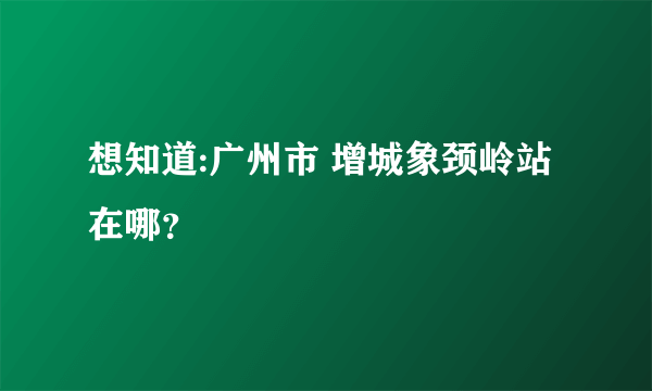 想知道:广州市 增城象颈岭站在哪？