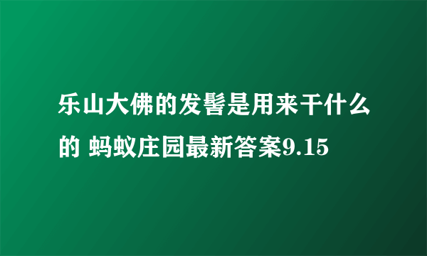 乐山大佛的发髻是用来干什么的 蚂蚁庄园最新答案9.15