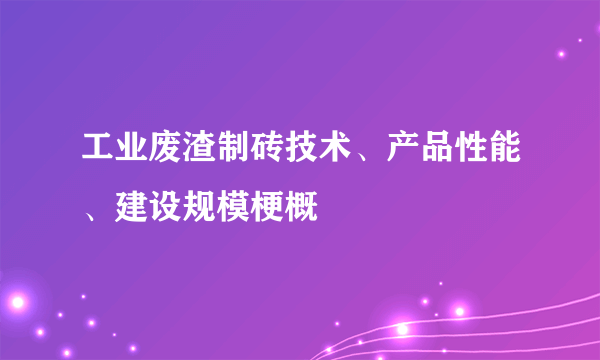 工业废渣制砖技术、产品性能、建设规模梗概