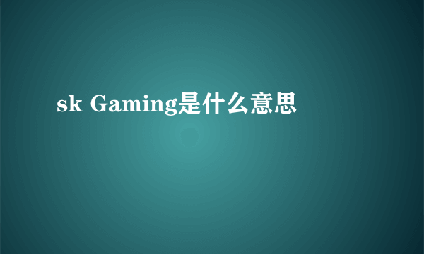 sk Gaming是什么意思