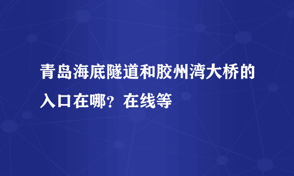 青岛海底隧道和胶州湾大桥的入口在哪？在线等