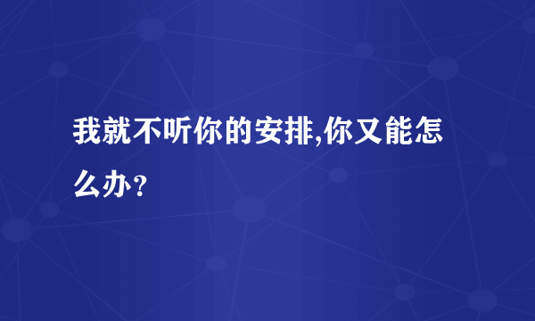 我就不听你的安排,你又能怎么办？