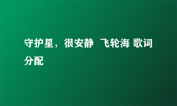 守护星，很安静  飞轮海 歌词分配