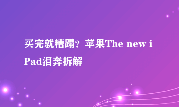 买完就糟蹋？苹果The new iPad泪奔拆解