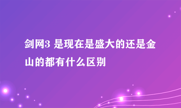 剑网3 是现在是盛大的还是金山的都有什么区别