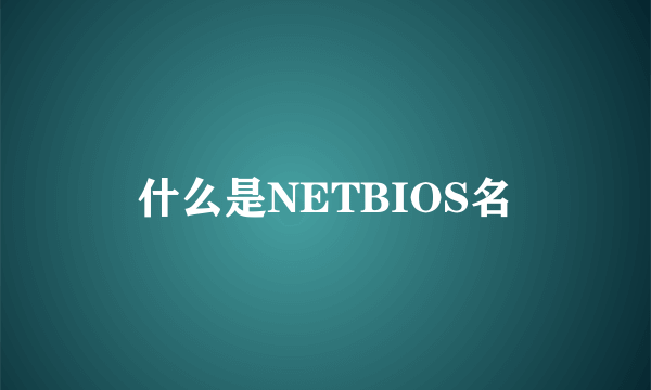 什么是NETBIOS名