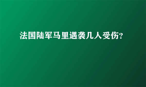 法国陆军马里遇袭几人受伤？