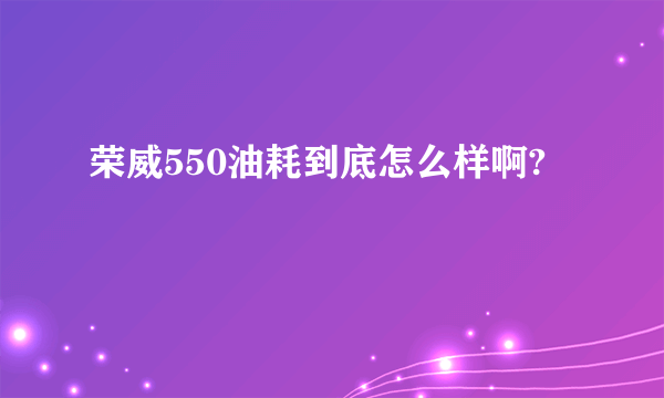 荣威550油耗到底怎么样啊?