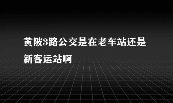 黄陂3路公交是在老车站还是新客运站啊