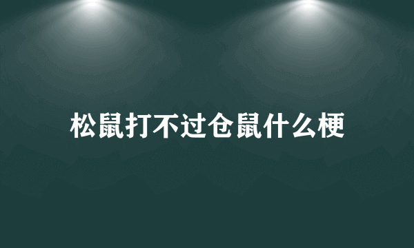 松鼠打不过仓鼠什么梗