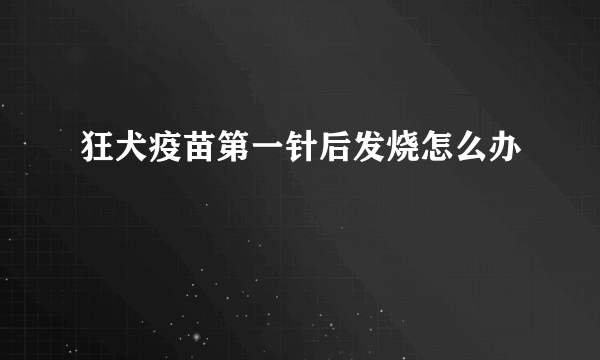 狂犬疫苗第一针后发烧怎么办