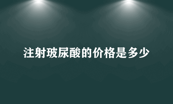 注射玻尿酸的价格是多少