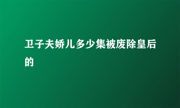 卫子夫娇儿多少集被废除皇后的