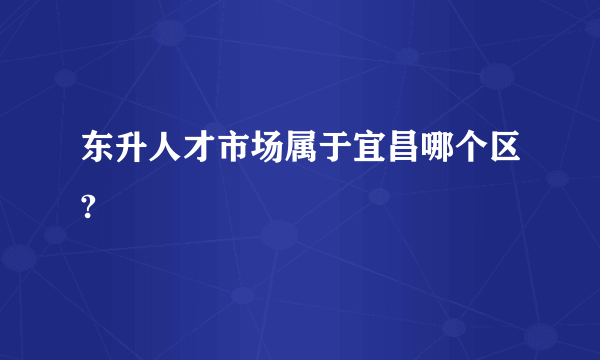 东升人才市场属于宜昌哪个区?