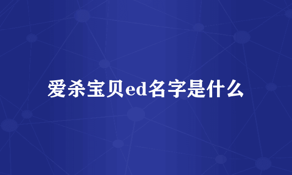 爱杀宝贝ed名字是什么