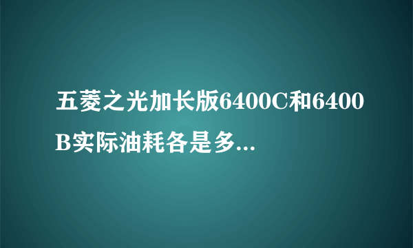 五菱之光加长版6400C和6400B实际油耗各是多少？哪个省油