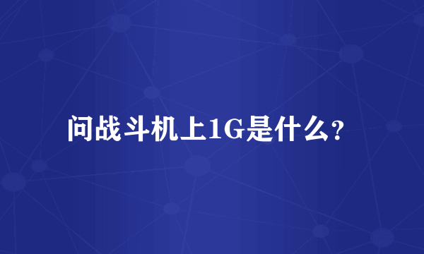 问战斗机上1G是什么？