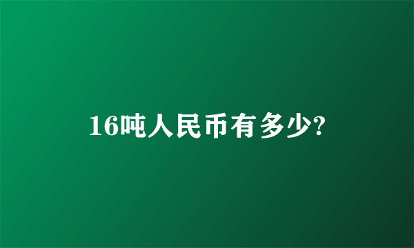 16吨人民币有多少?