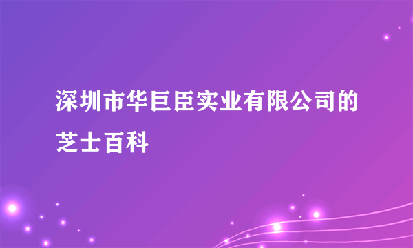 深圳市华巨臣实业有限公司的芝士百科