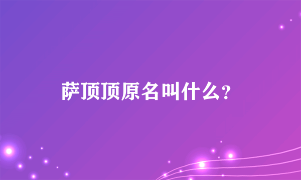 萨顶顶原名叫什么？