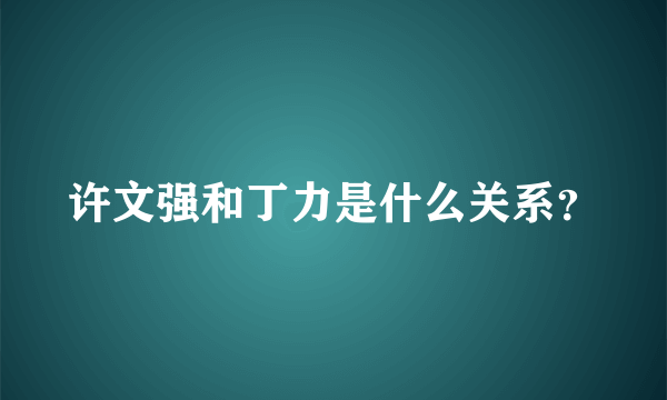 许文强和丁力是什么关系？