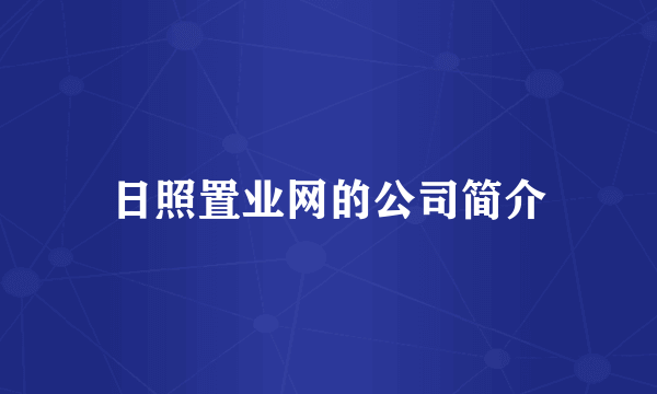 日照置业网的公司简介