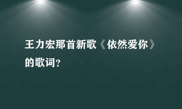 王力宏那首新歌《依然爱你》的歌词？