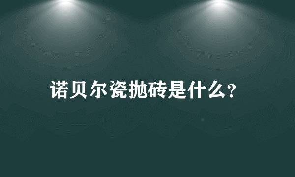 诺贝尔瓷抛砖是什么？