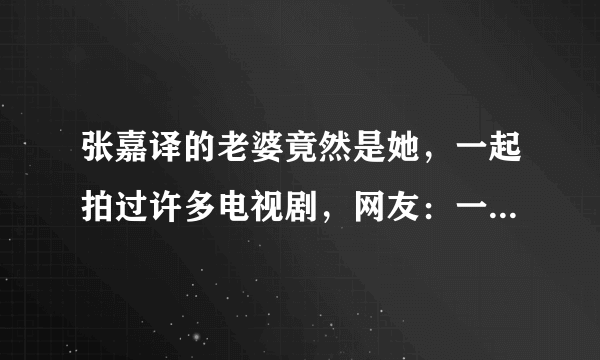 张嘉译的老婆竟然是她，一起拍过许多电视剧，网友：一家人真幸福