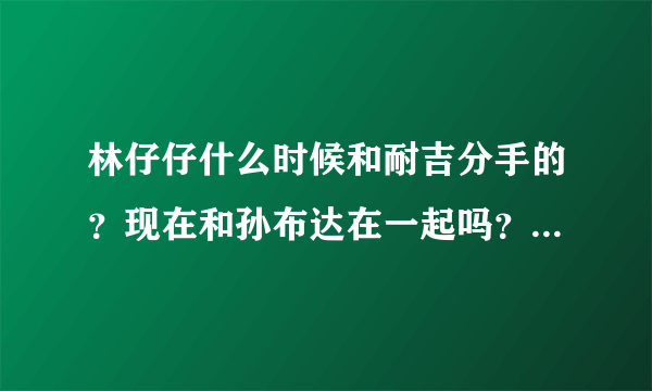 林仔仔什么时候和耐吉分手的？现在和孙布达在一起吗？哪里可以看到孙的照片？